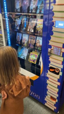 Video of 2nd grader using the Book Vending Machine for the first time