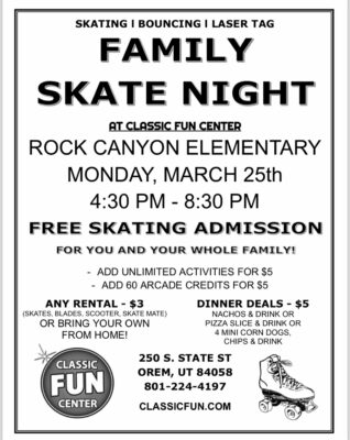 Family Skate Night Flyer
